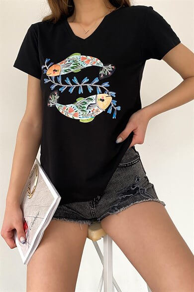 Balık Desen Tasarım Tişört