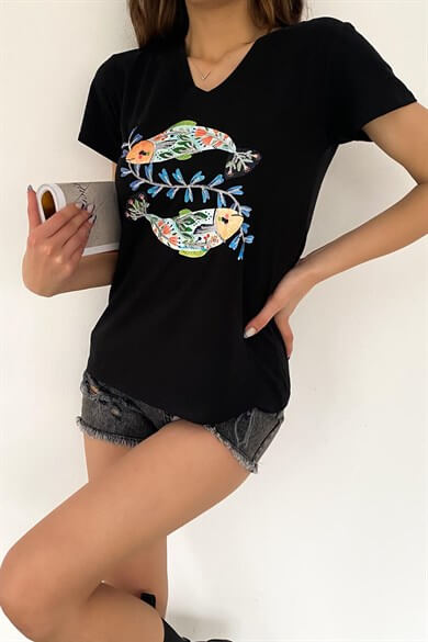 Balık Desen Tasarım Tişört