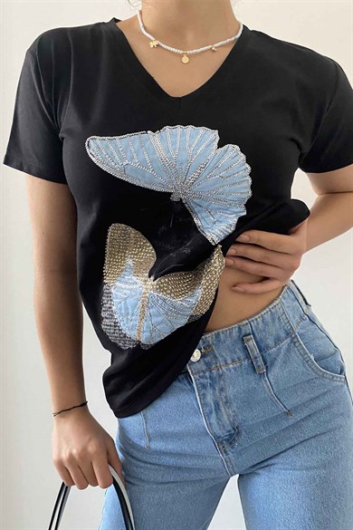 Blue butterfly Tasarım Tişört