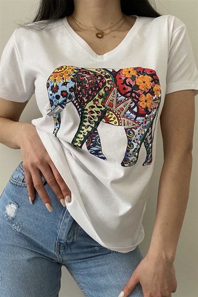 Fil Desenli Tasarım Tişört