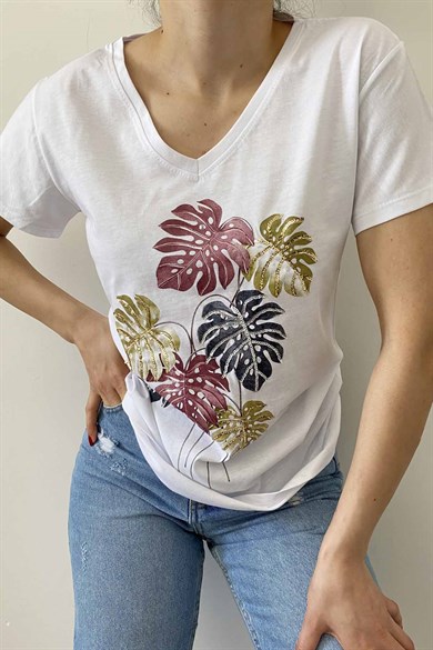 Yaprak Desen Tasarım Tişört