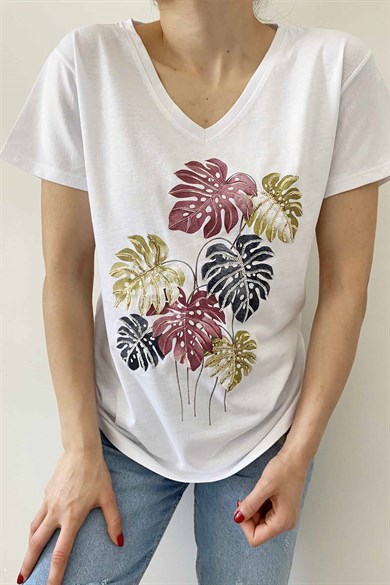 Yaprak Desen Tasarım Tişört